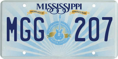 MS license plate MGG207