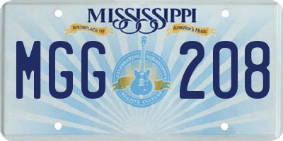 MS license plate MGG208