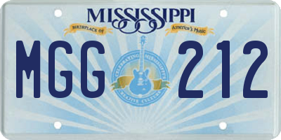 MS license plate MGG212