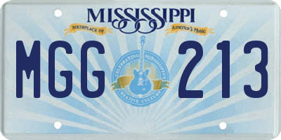 MS license plate MGG213