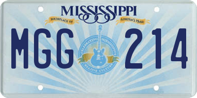 MS license plate MGG214