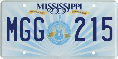 MS license plate MGG215