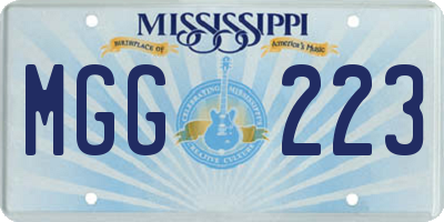 MS license plate MGG223