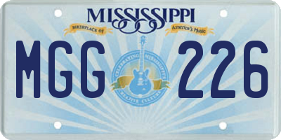 MS license plate MGG226