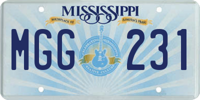 MS license plate MGG231