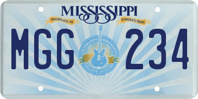 MS license plate MGG234