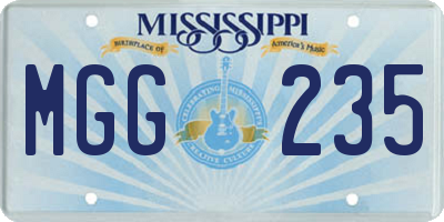 MS license plate MGG235