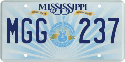 MS license plate MGG237