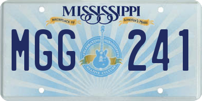 MS license plate MGG241