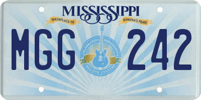MS license plate MGG242