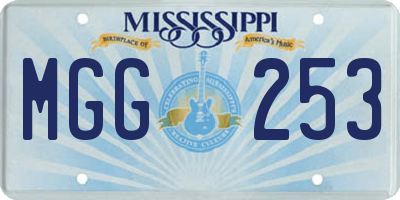 MS license plate MGG253