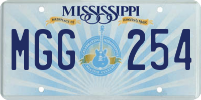 MS license plate MGG254
