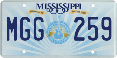 MS license plate MGG259