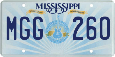 MS license plate MGG260