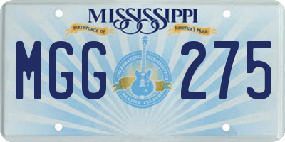 MS license plate MGG275