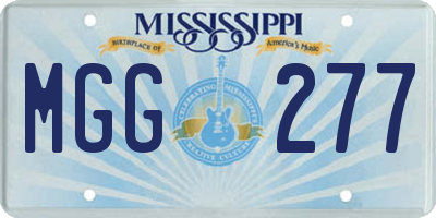 MS license plate MGG277