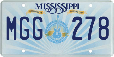 MS license plate MGG278