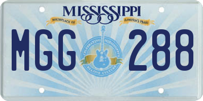 MS license plate MGG288