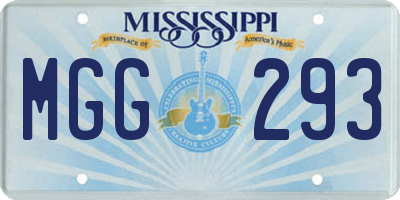 MS license plate MGG293