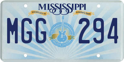 MS license plate MGG294