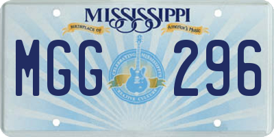 MS license plate MGG296