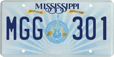 MS license plate MGG301