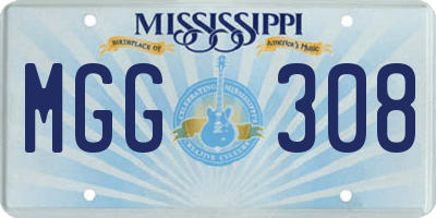 MS license plate MGG308
