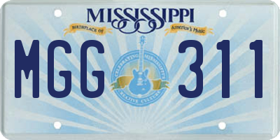 MS license plate MGG311