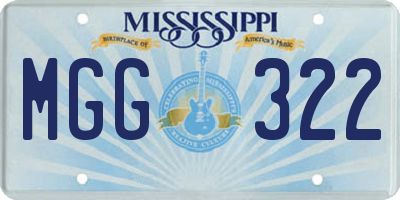 MS license plate MGG322