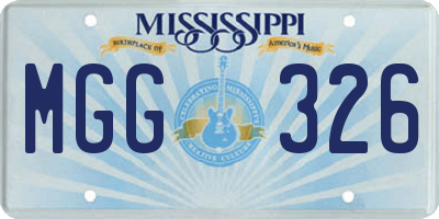 MS license plate MGG326