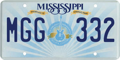 MS license plate MGG332