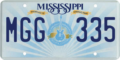 MS license plate MGG335