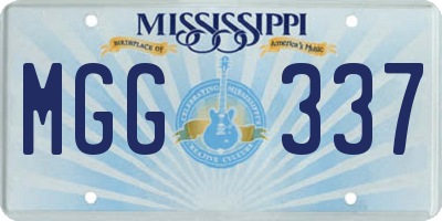 MS license plate MGG337