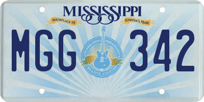 MS license plate MGG342