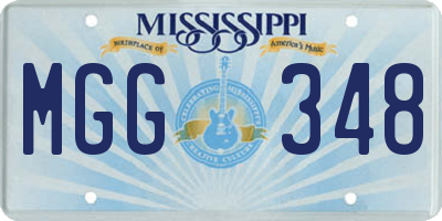 MS license plate MGG348