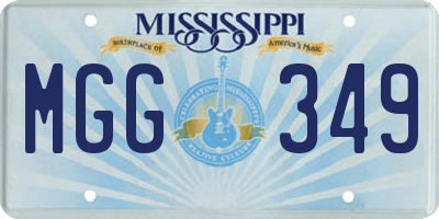 MS license plate MGG349