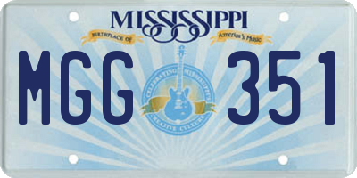 MS license plate MGG351