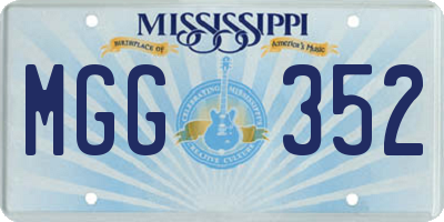 MS license plate MGG352