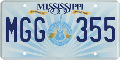 MS license plate MGG355