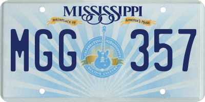 MS license plate MGG357