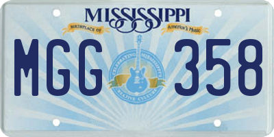 MS license plate MGG358