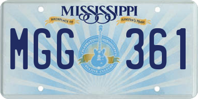 MS license plate MGG361