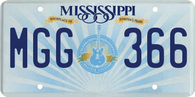 MS license plate MGG366