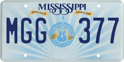 MS license plate MGG377