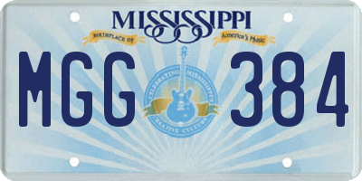 MS license plate MGG384