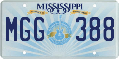 MS license plate MGG388