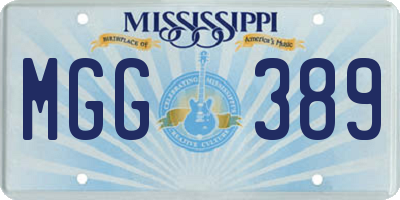 MS license plate MGG389