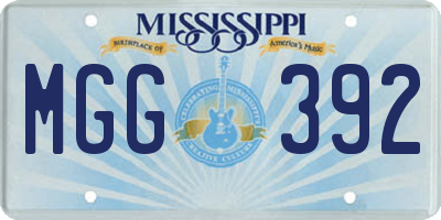 MS license plate MGG392