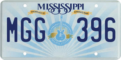 MS license plate MGG396