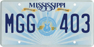 MS license plate MGG403